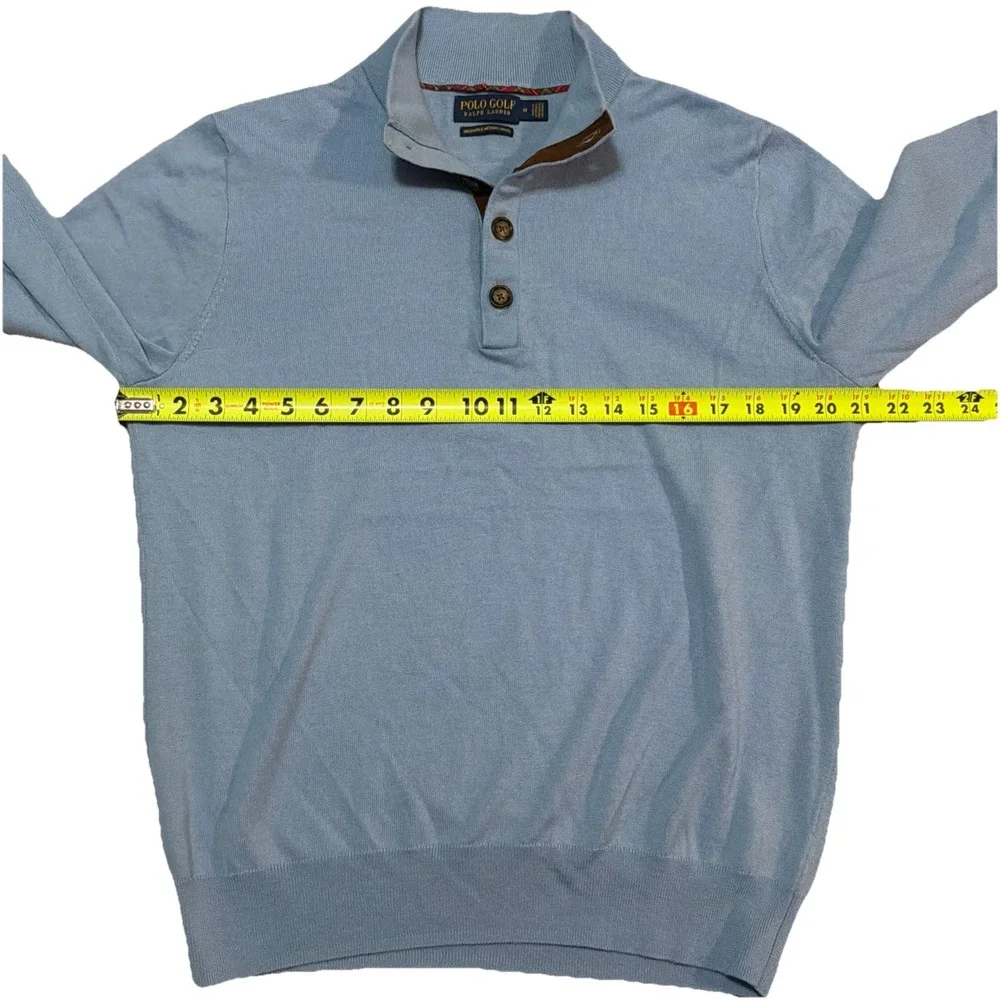 Polo Golf Ralph Lauren | Half Button Mock Sweater |‎ M | Merino Wool